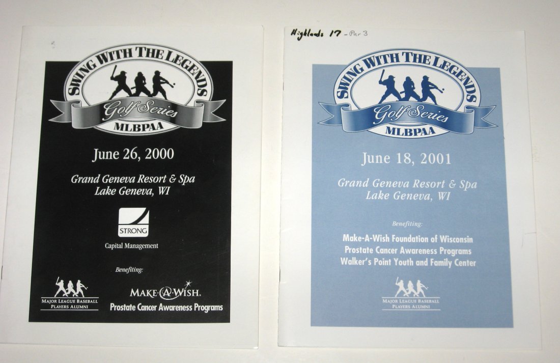 2000 and 2001 Legends of Baseball programs,: Personally acquired autographed by George Foster, Vernon Law, Fred Valentine, Don Pavletich, Dave Nicholson, Andy Kosco, Rich Nye, Mike Hart, Roric Harrison, Chuck Hinton, Jack Baldschun, Ed Bouchee, 