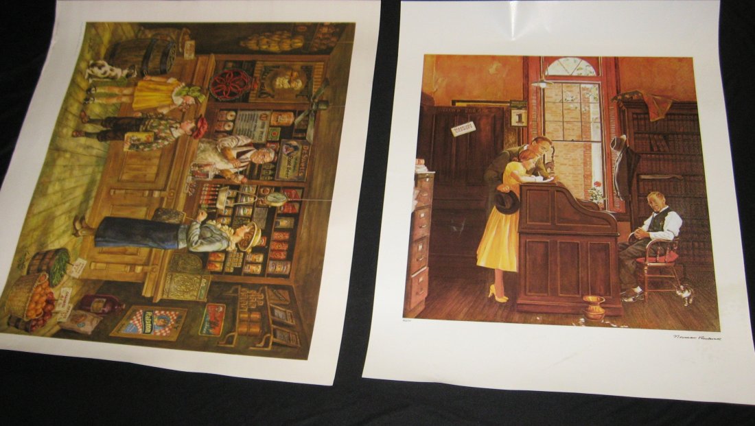 Two Americana numbered lithographs,: the first a Norman Rockwell print on a Banker and clients, factory signed and numbered 45 of 2500, together with a Lee Dubin titled "1932" signed Lee Dubin and numbered 441 of 500.