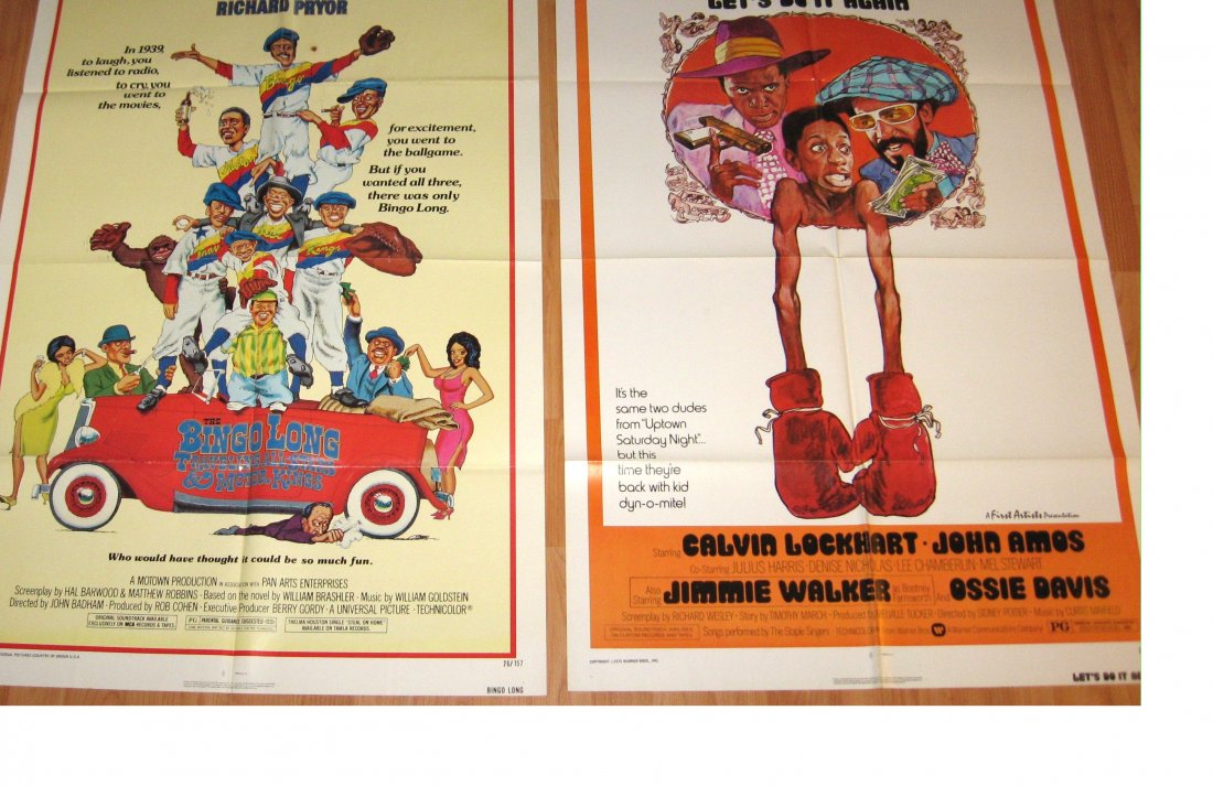 Lets Do it Again and Bingo Long movie posters.: Original 1975 poster of "Lets Do It Again" staring Sidney Poitier, Bill Cosby and Jimmy Walker together with a 1976 poster of "Bingo Long" staring Billy Dee Williams, James Earl Jones and Richard Pryo