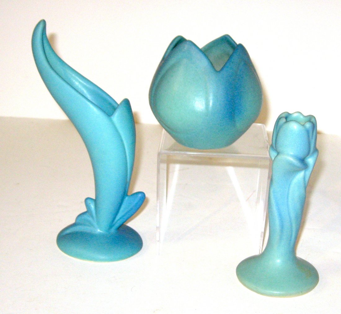 Three unique Van Briggle pottery vases, (1 of 5)