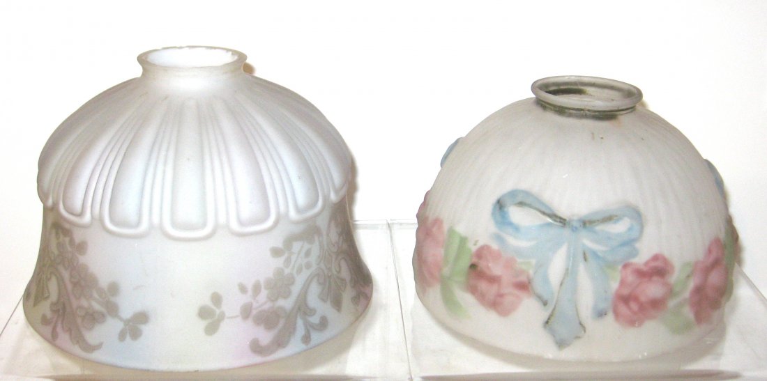 Two fine reverse painted shades, (1 of 4)