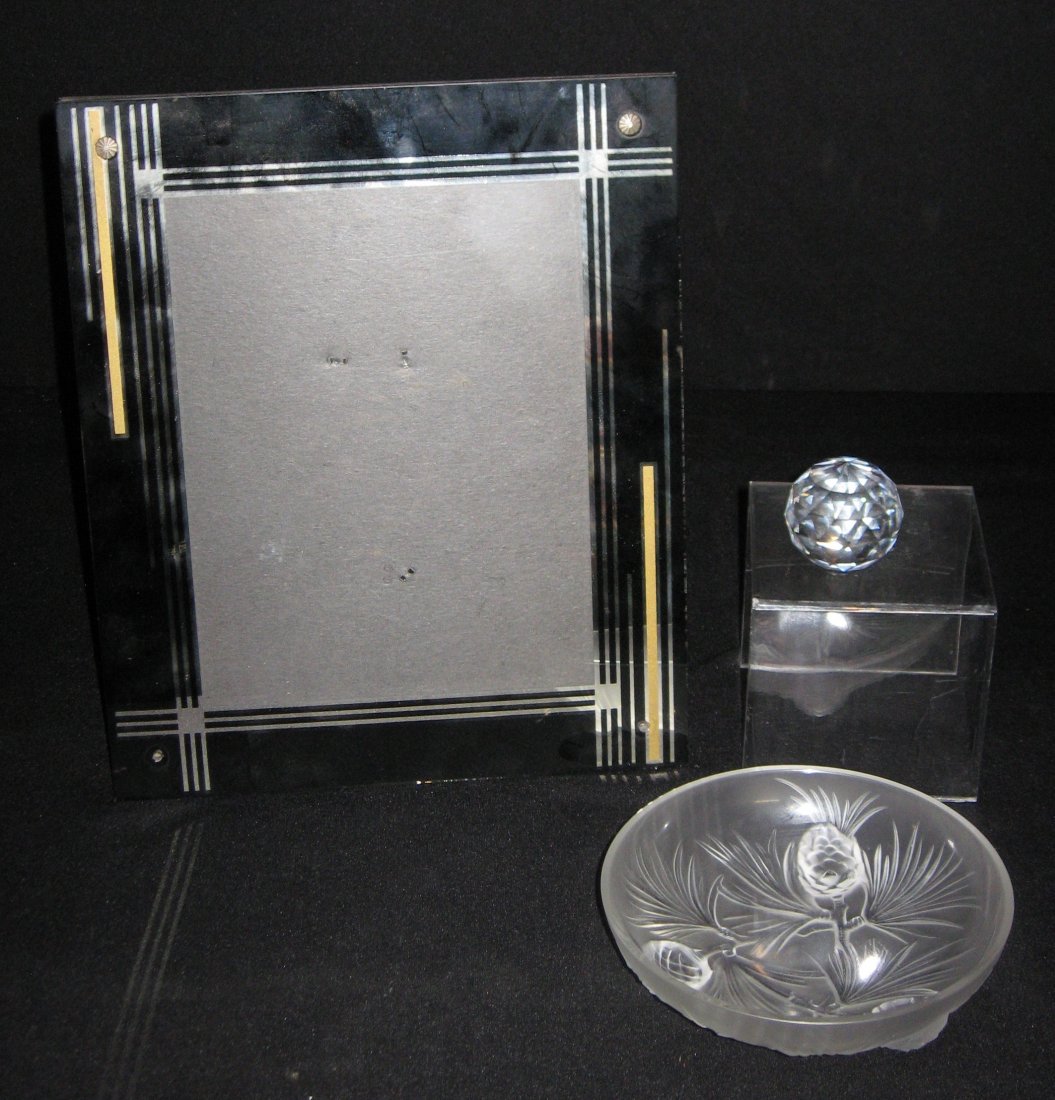 Art Deco picture frame, Verlys bowl, (1 of 4)
