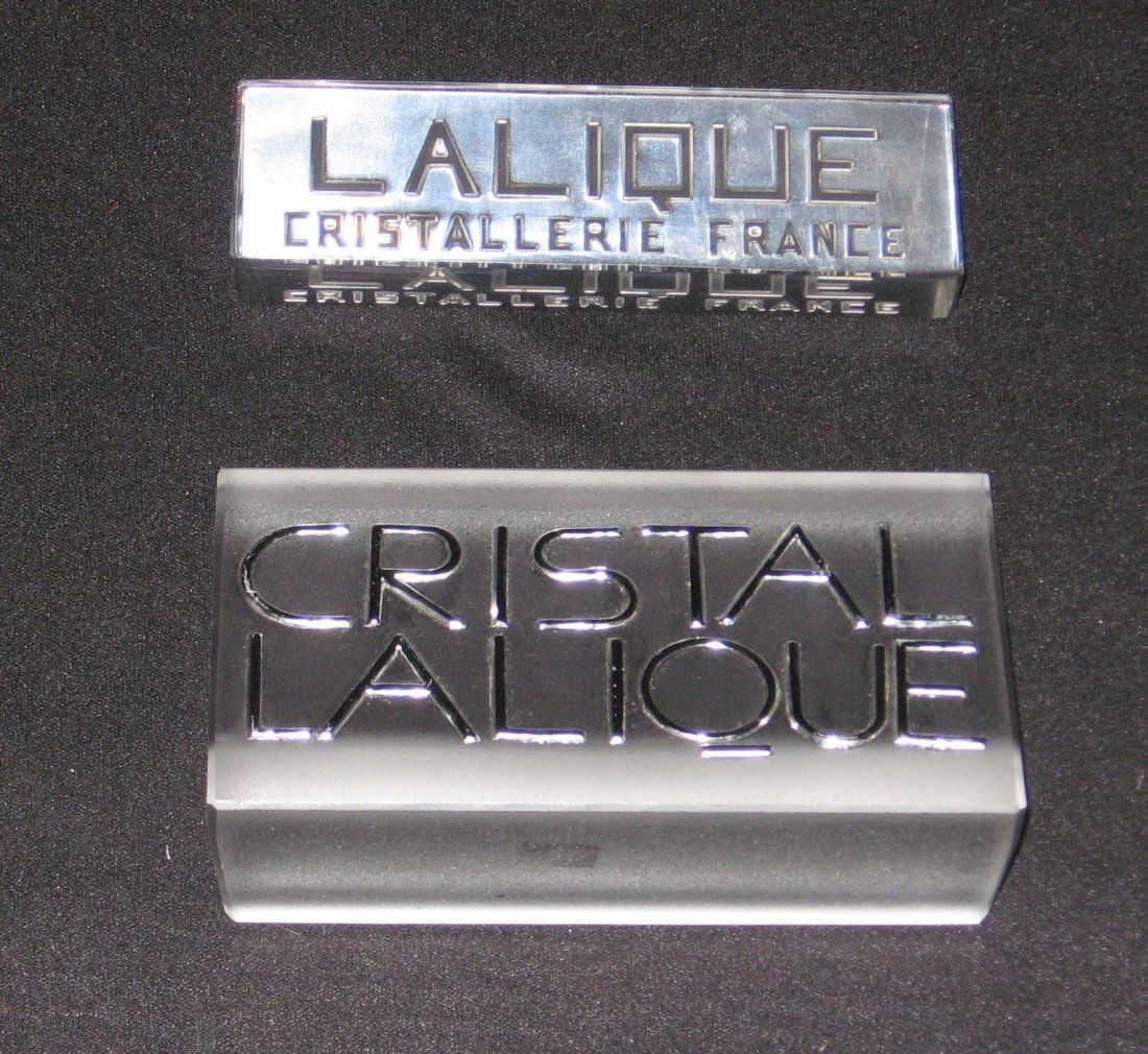 Two Lalique store display signs, (1 of 4)