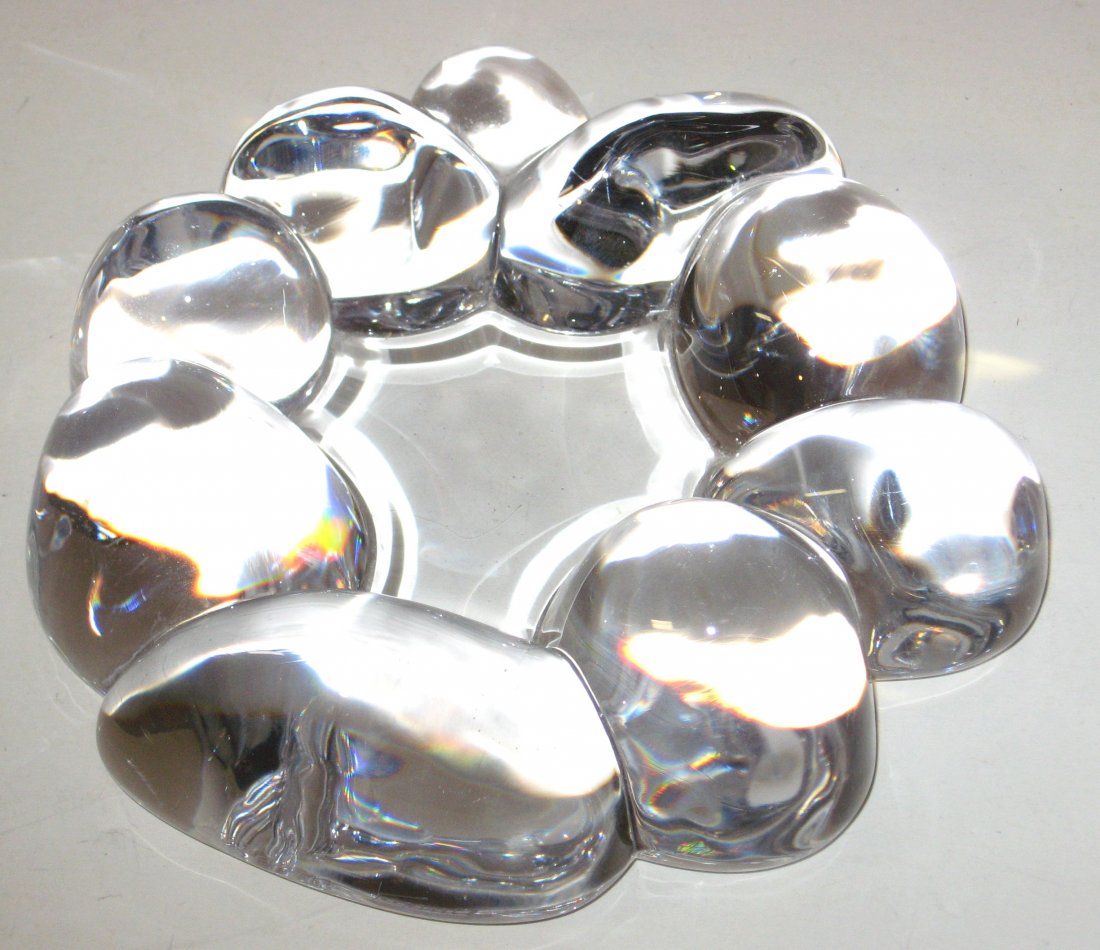 Daum crystal glass free form sculpture, (1 of 3)