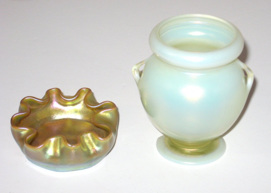 Two piece grouping of Tiffany Favrile, (1 of 3)