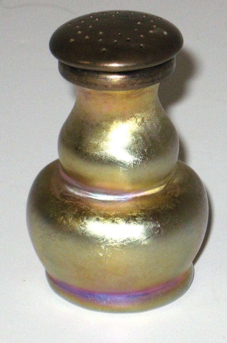 Tiffany gold Favrile salt shaker, (1 of 6)