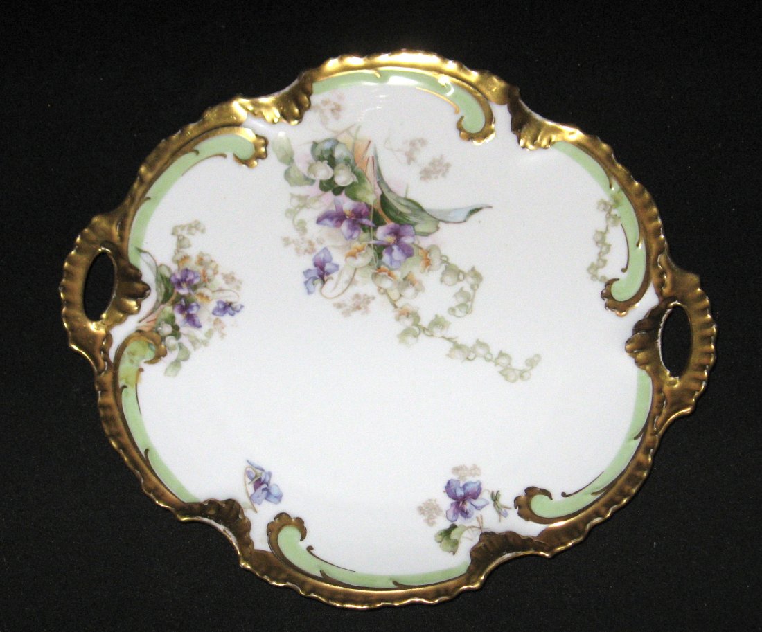 Limoges two handle porcelain cake plate, (1 of 3)