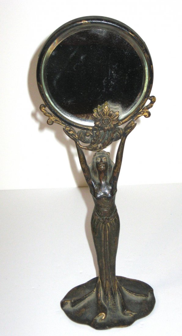 Art Nouveau stand up dresser mirror, (1 of 4)
