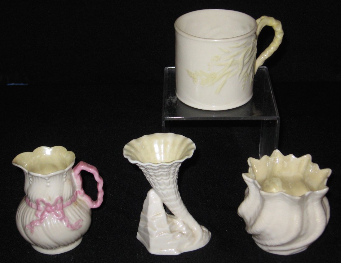 Four vintage Belleek items, (1 of 4)