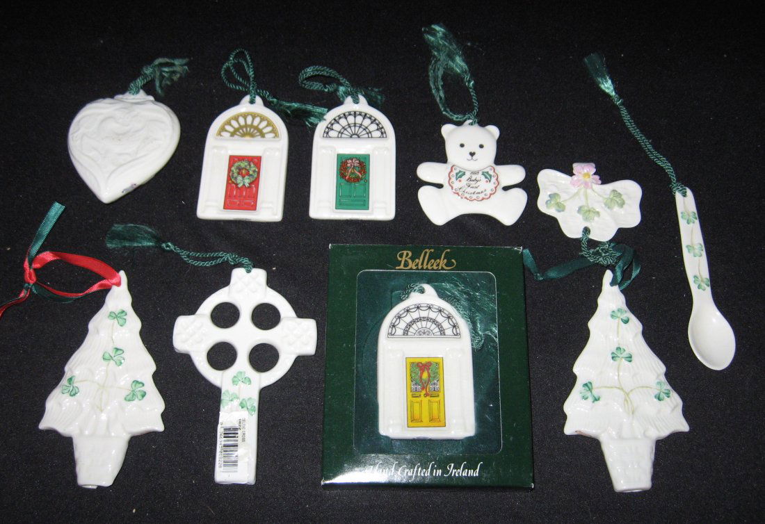Ten Belleek Christmas ornaments, (1 of 4)