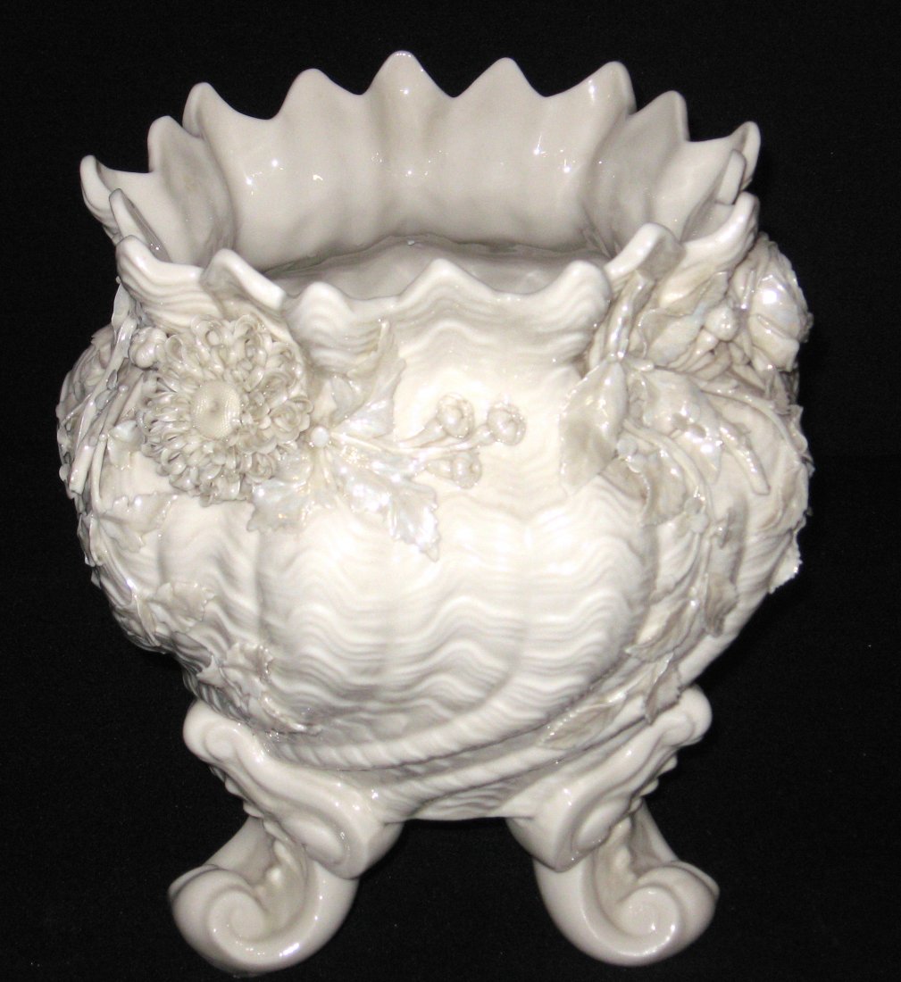 Large Belleek black mark Jardinire, (1 of 7)