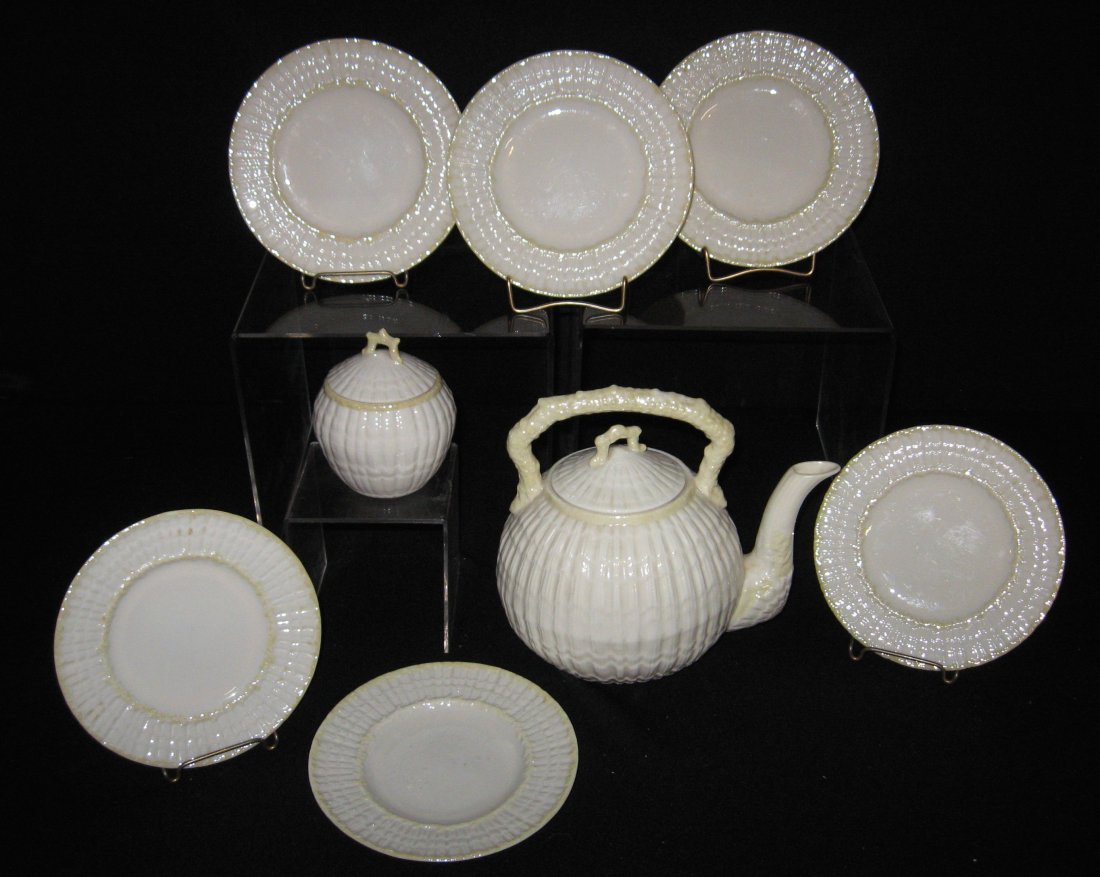 Belleek Limpet partial tea set, (1 of 5)