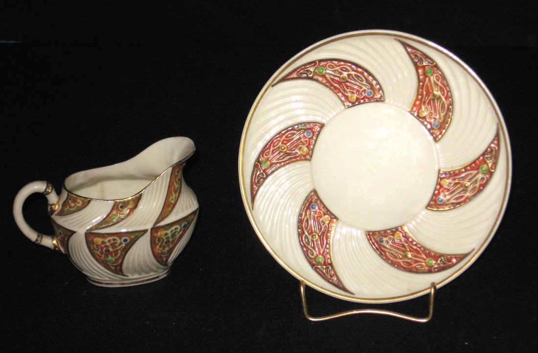 Two Belleek Celtic porcelain items, (1 of 4)
