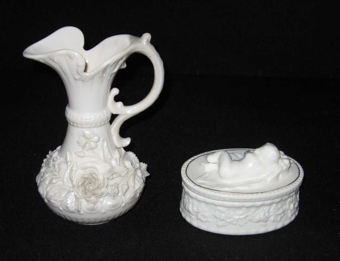 Two Belleek porcelain items, (1 of 5)