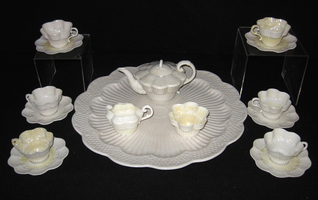 Rare Belleek Erne tea set, (1 of 9)
