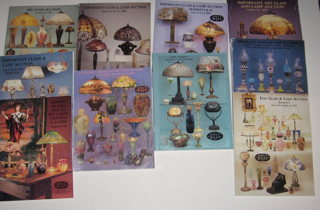 10 Julia Art Glass catalogs,: Including 1993, 95, 96, 97 99, and more.