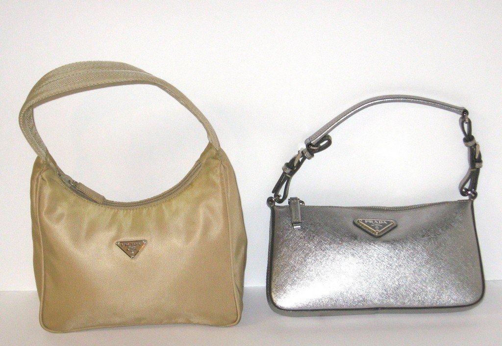 Two Prada cloth hand bags, (1 of 6)