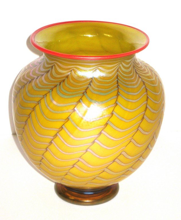 Rick Strini art glass shouldered vase, (1 of 4)