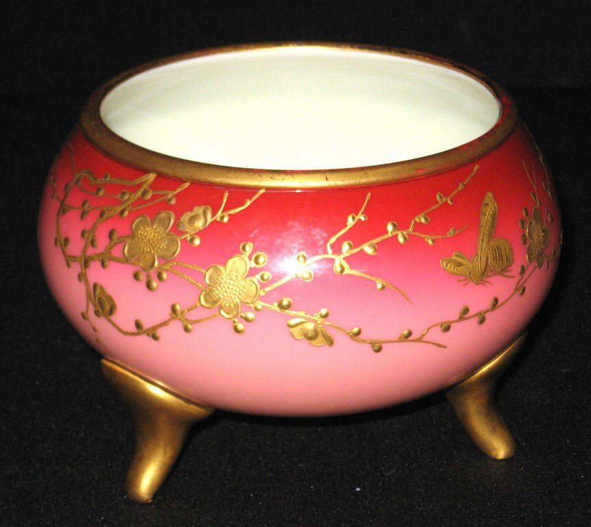 Thomas Webb Peachblow footed bowl, (1 of 4)