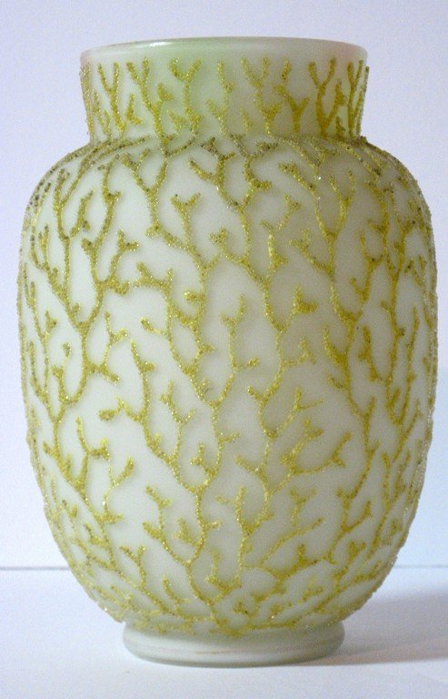 Rainbow Coraline satin glass vase, (1 of 4)