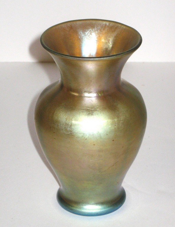 Steuben Gold Aurene glass vase, (1 of 4)