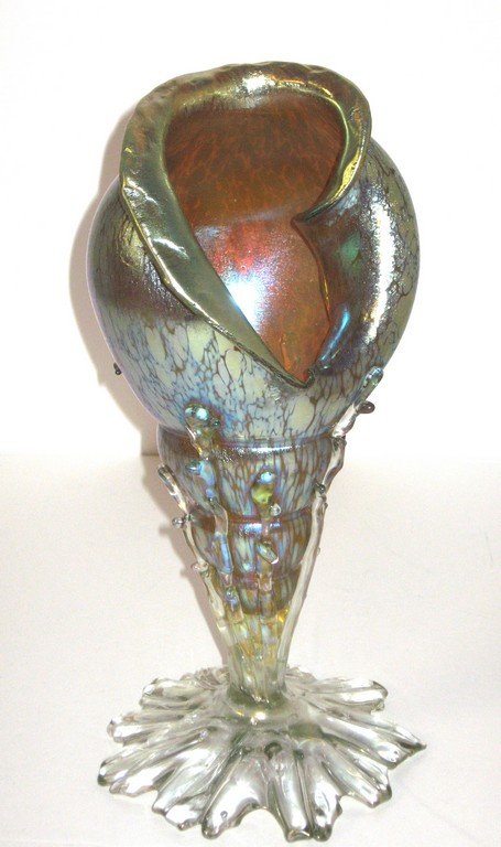 Loetz Nautilus art glass vase, (1 of 5)