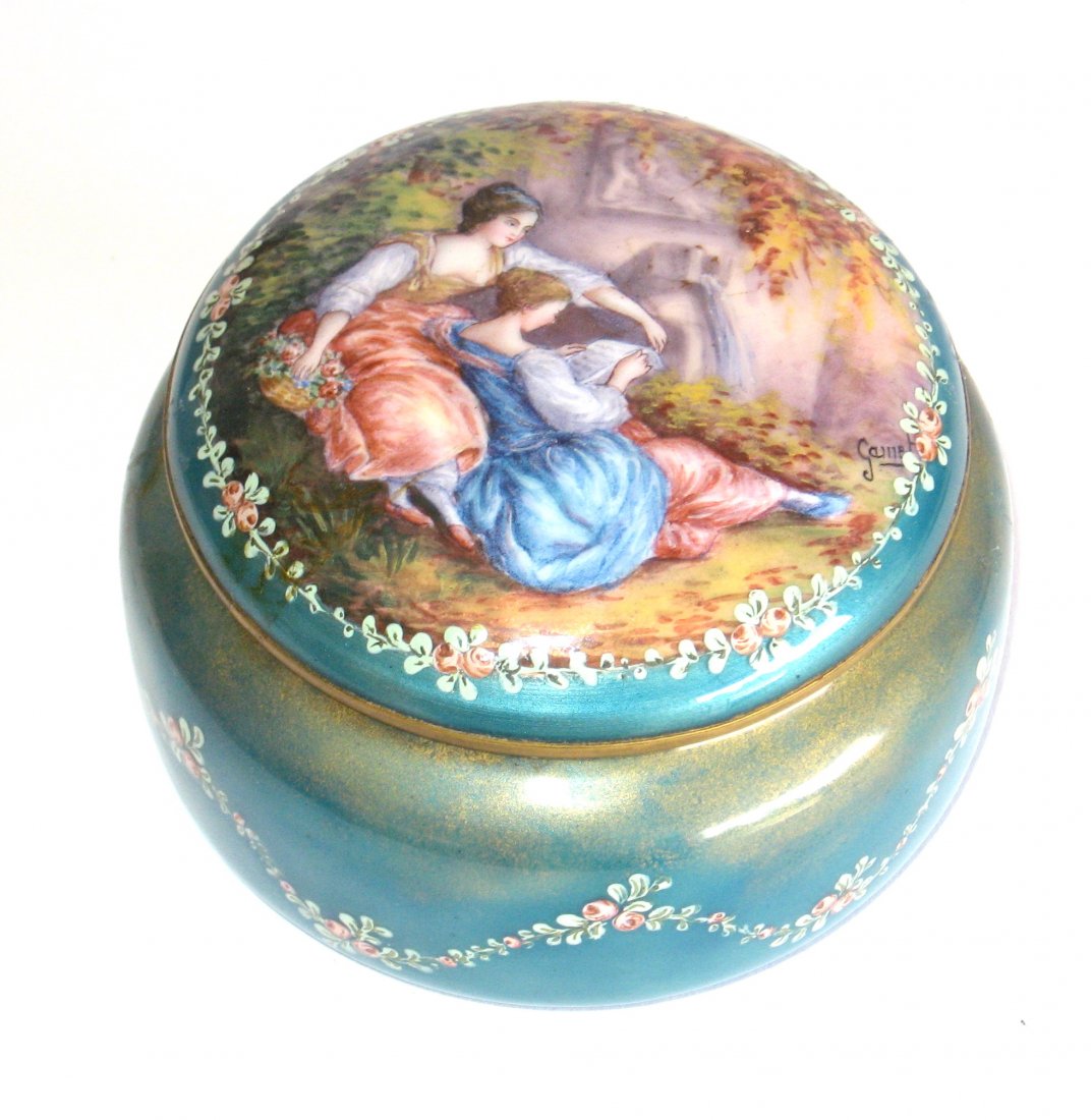 Rare French enameled covered box (1 of 5)