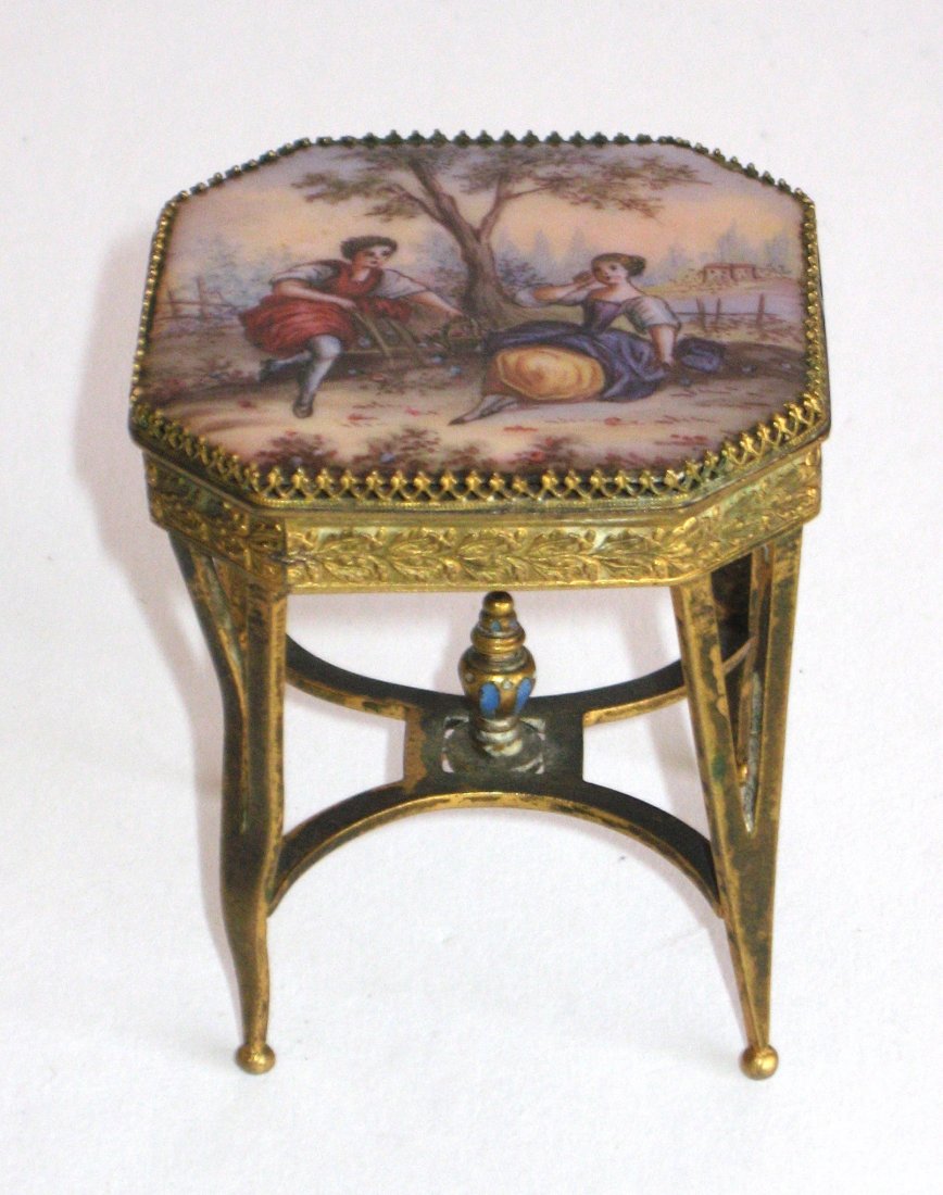Viennese enamel diminutive table (1 of 3)