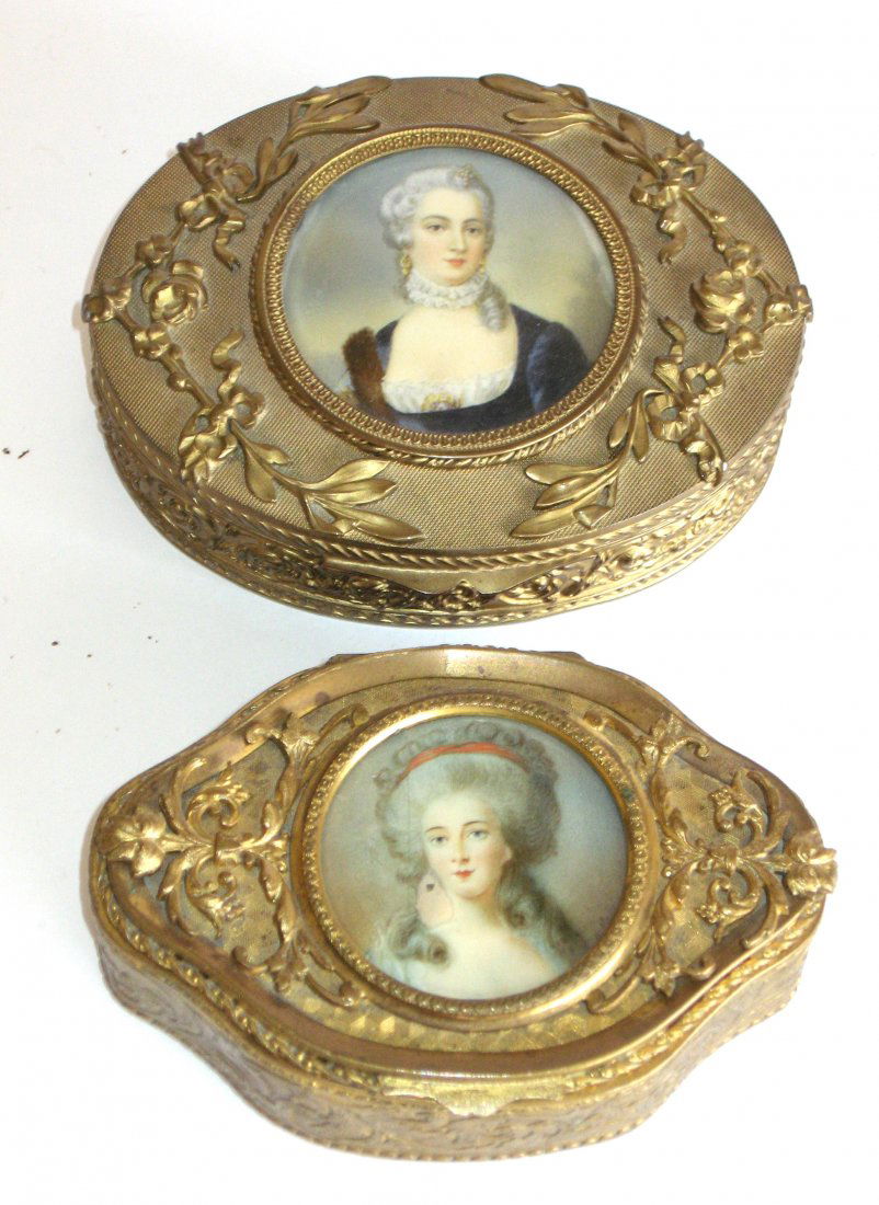 Two French metal dresser boxes, (1 of 5)