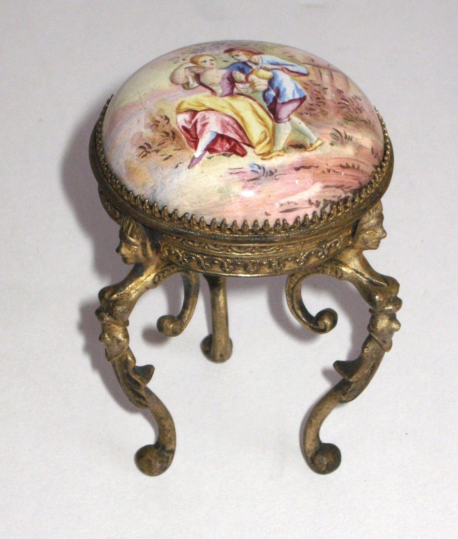 Viennese enamel stool, (1 of 3)