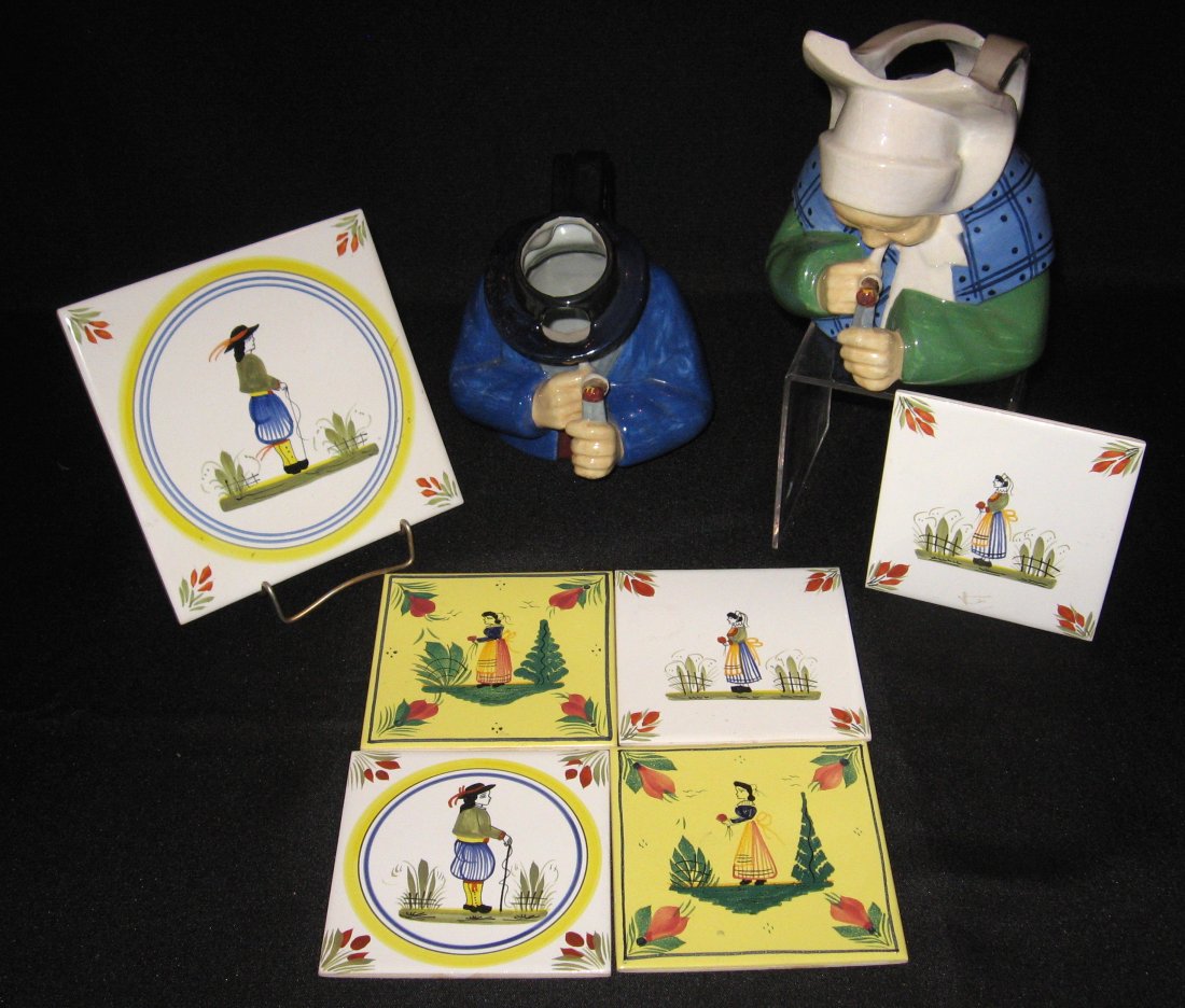 Eight piece grouping of Quimper, (1 of 5)