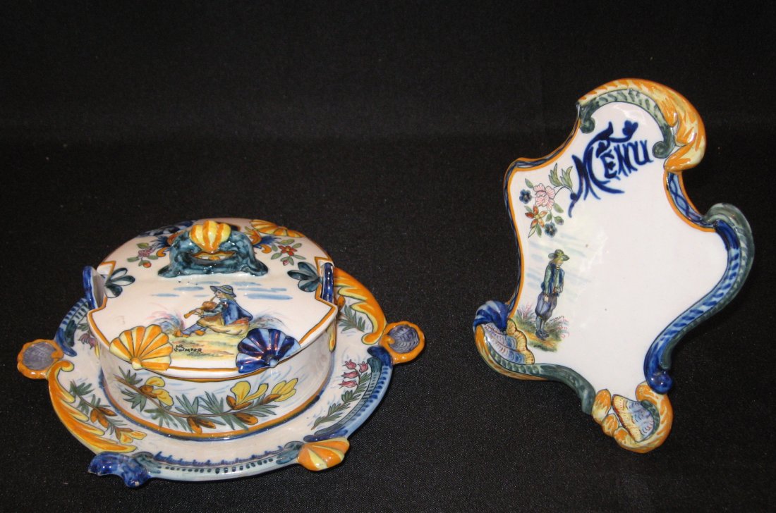 Two piece grouping of Quimper, (1 of 5)