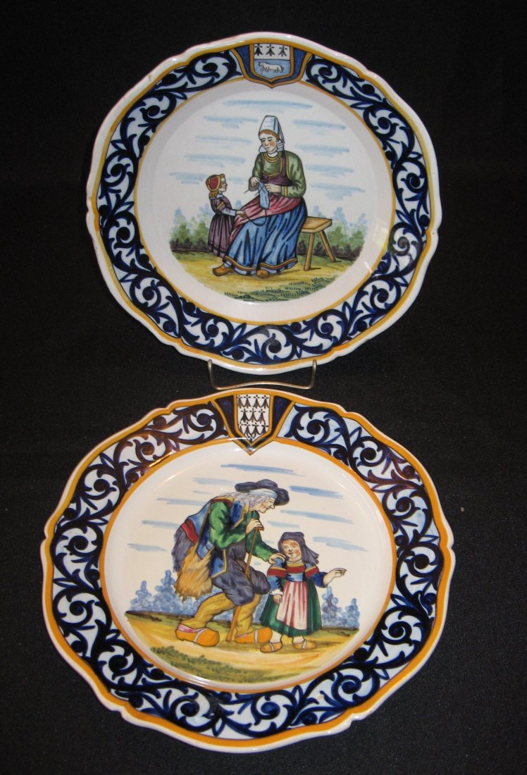 Two Henriot Quimper pictorial plates, (1 of 4)