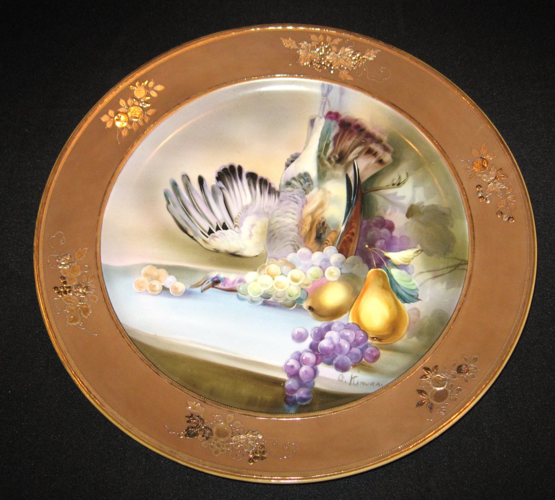 Large Nippon painted porcelain plaque, (1 of 5)