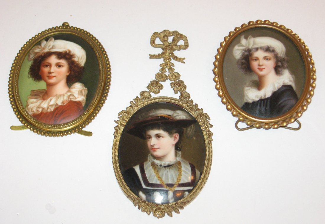 Three German porcelain plaques, (1 of 6)