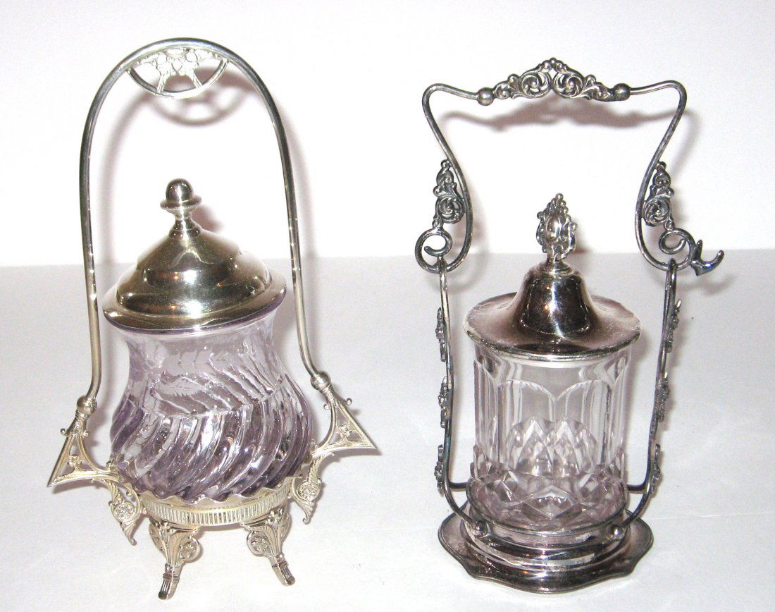 Two amethyst pickle castors, (1 of 3)