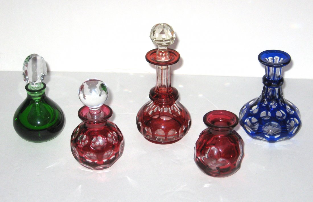 Five glass perfume bottles (1 of 4)