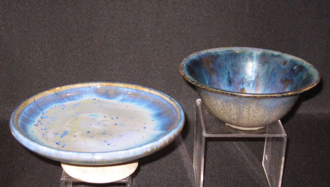 Two Fulper blue  pottery items, (1 of 3)