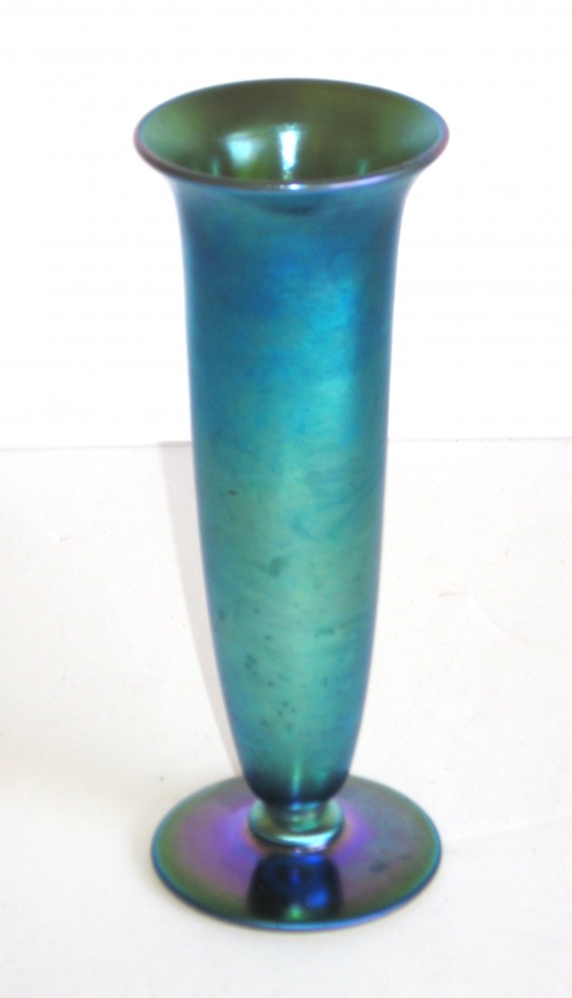 Steuben Blue Aurene glass vase, (1 of 4)