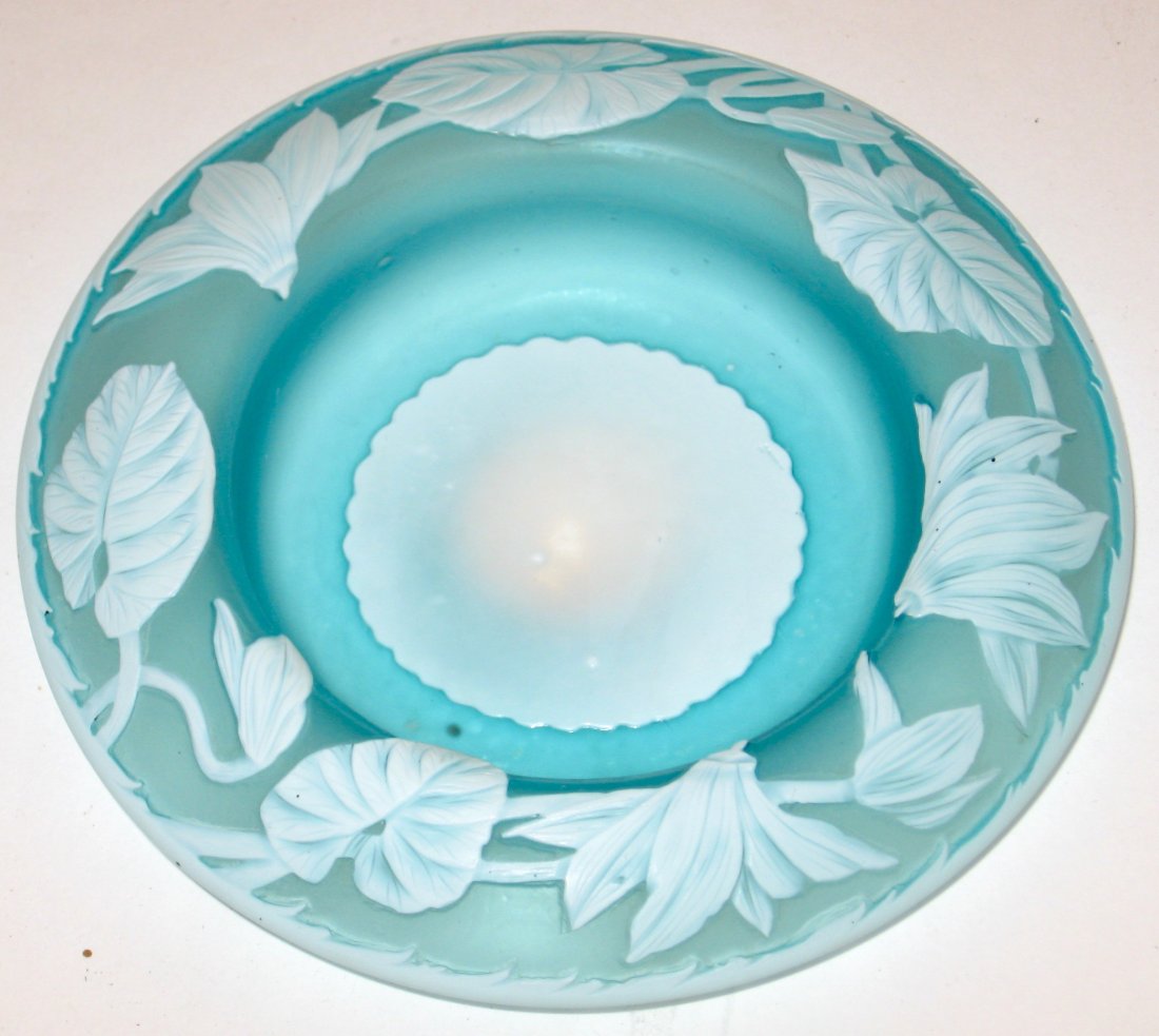Webb Prussian blue cameo dish, (1 of 3)