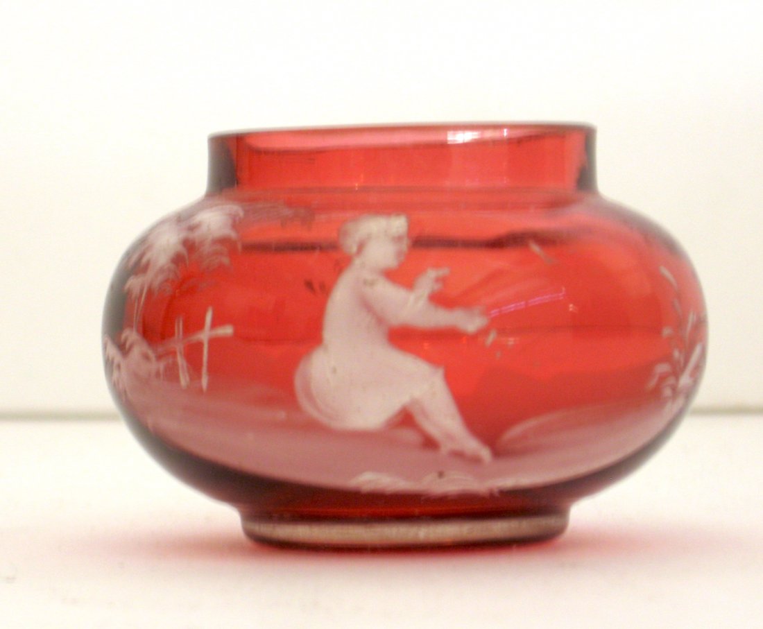 Mary Gregory cranberry salt, (1 of 3)