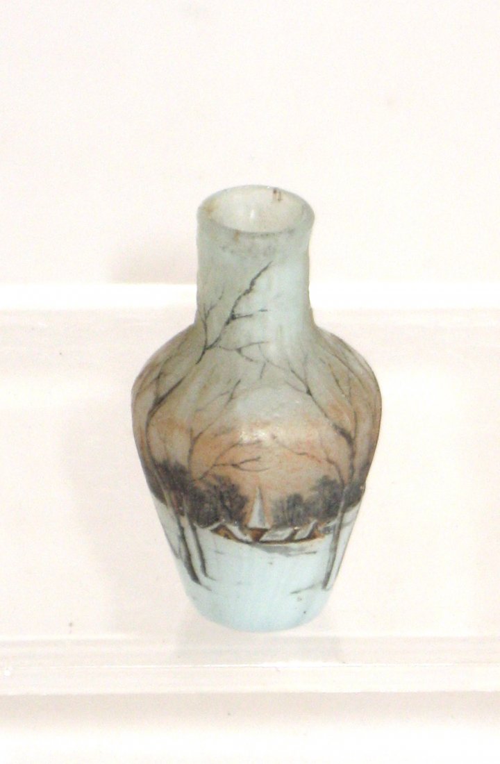 Daum Nancy diminutive Dutch winter scene, (1 of 5)