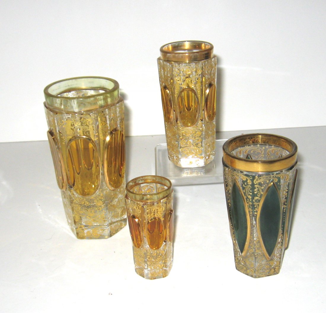Set of four Moser glass tumblers, (1 of 4)