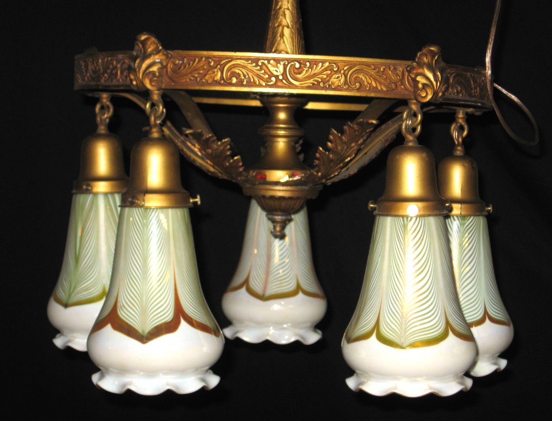 Fantastic Quezal hanging chandelier, (1 of 8)