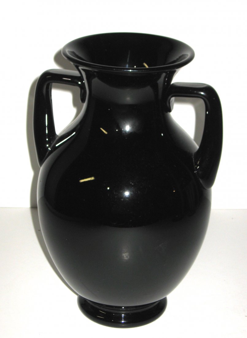 Mirror black two handle glass vase (1 of 4)