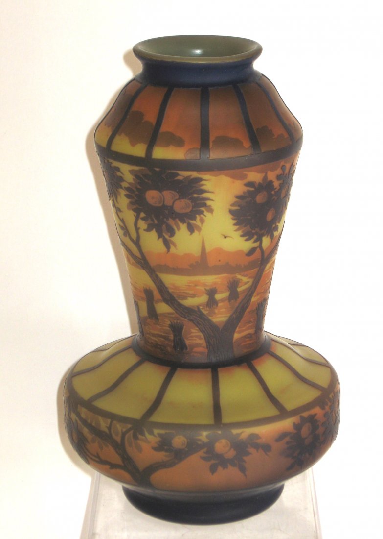 Devez French cameo glass vase, (1 of 5)