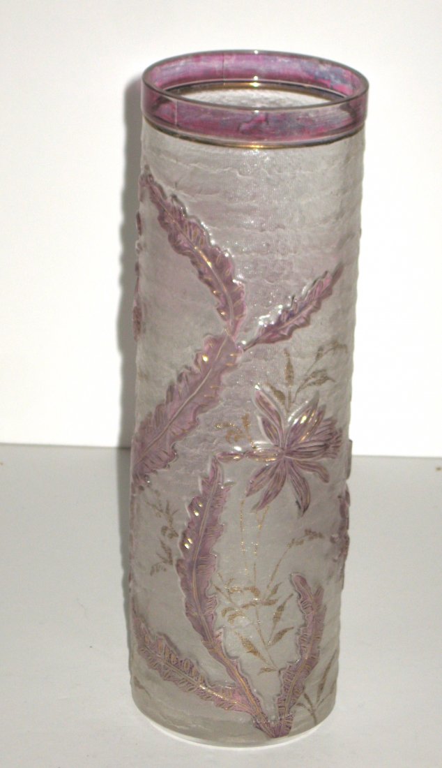 Vintage cameo glass vase, (1 of 3)