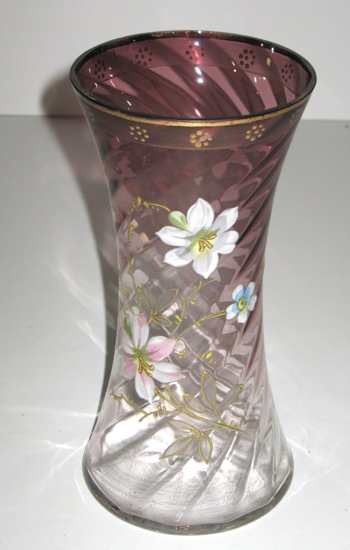 Mount Joye enameled glass vase (1 of 4)