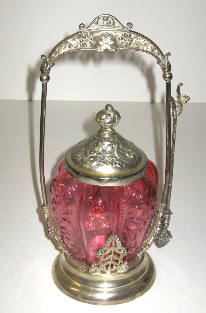 Northwood cranberry pickle castor, (1 of 4)
