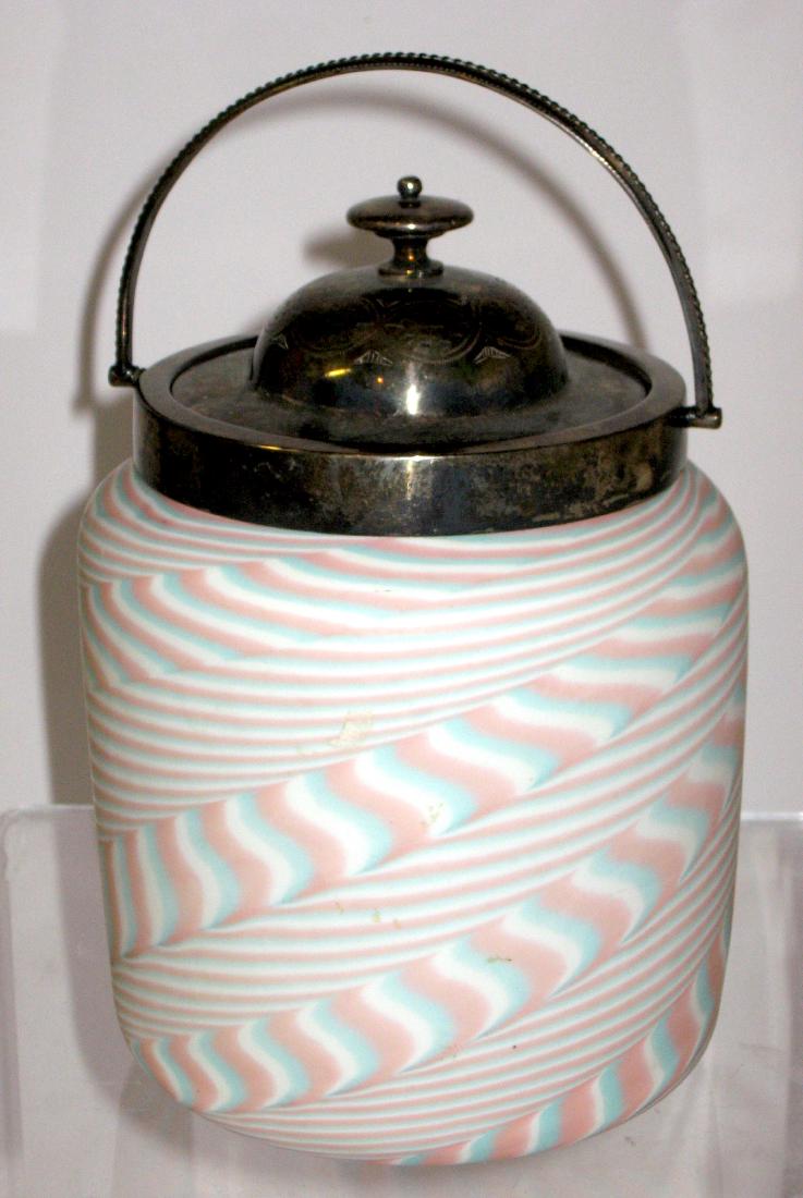 Stevens and Williams satin glass biscuit jar, (1 of 6)